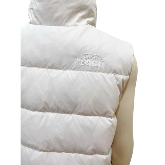 The North Face White Puffer Vest White Logo Medium - Picture 5 of 10